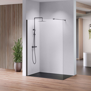 Стеклянная стационарная перегородка в душевую