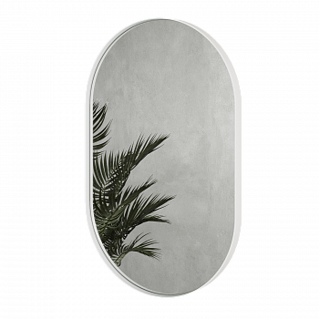 Овальное зеркало в белой металлической раме «Прометей» S 81 см