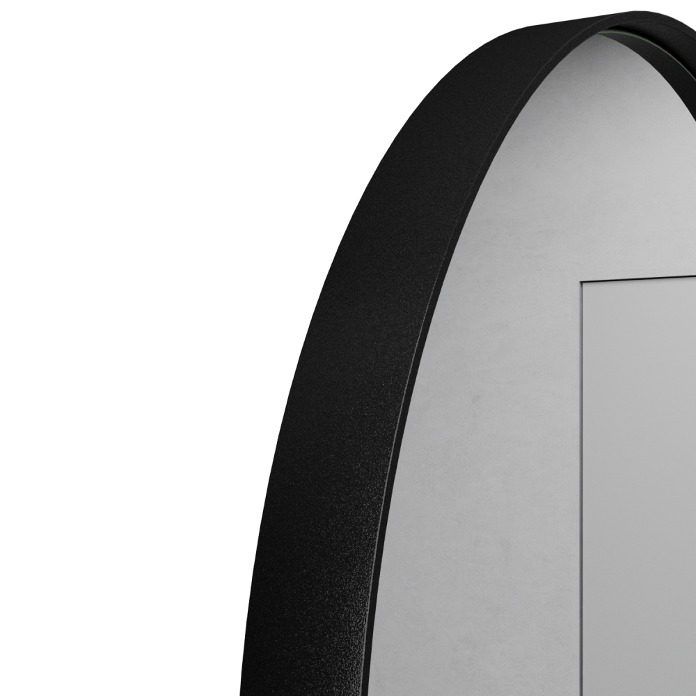 Овальное зеркало в чёрной металлической раме «Прометей»S 81 см