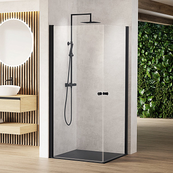 Душевая перегородка из стекла с распашными дверями